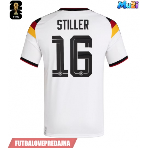 Lacne Muži Futbalové dres Nemecko Angelo Stiller #16 MS 2026 Krátky Rukáv - Domáci